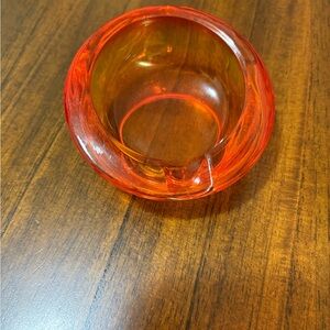 Vibrant Orange Glass Ashtray